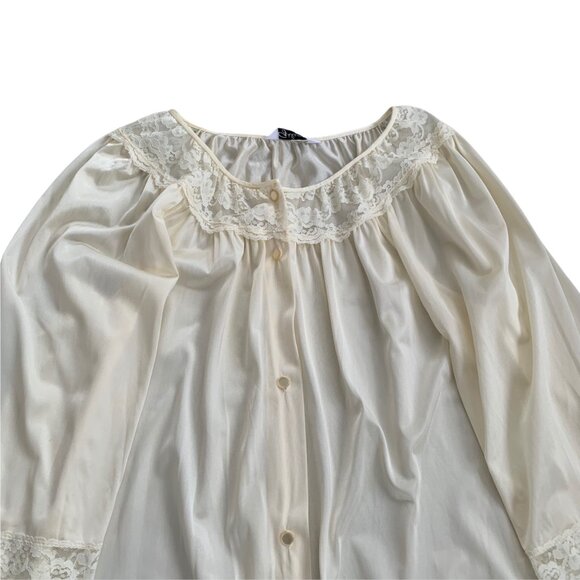Vintage Gilead Cream Floral Lace Romantic Lingerie Nightie Pajama Nightgown L - Picture 4 of 6